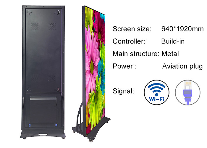 Centrum handlowe cyfrowy znak informacyjny ruchomy plakat LED ekran metalowy ramka
